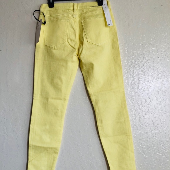 NEW Current/Elliott The Stiletto Jeans in Acid Yellow shade Size 27 - Picture 5 of 8